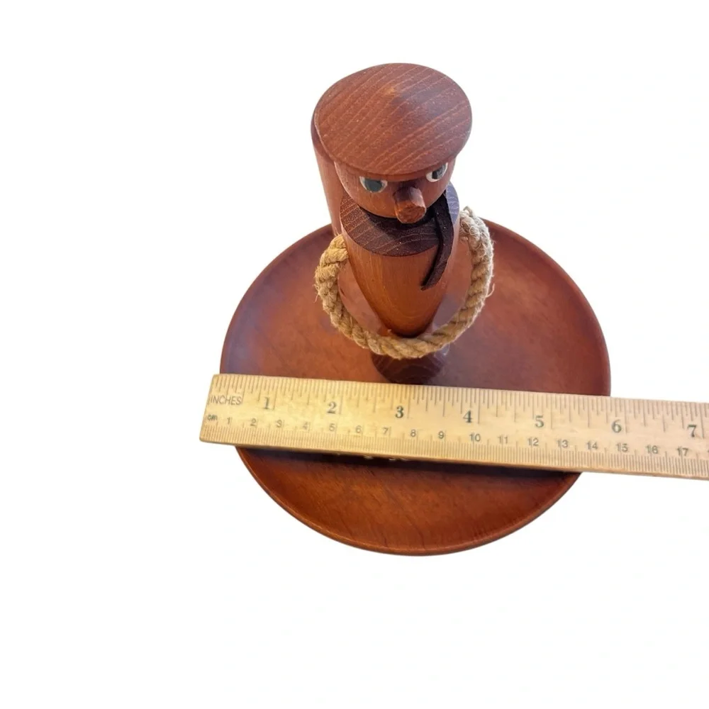 Hans Bolling MCM Figural Teak Toothpick Tidbit Tray